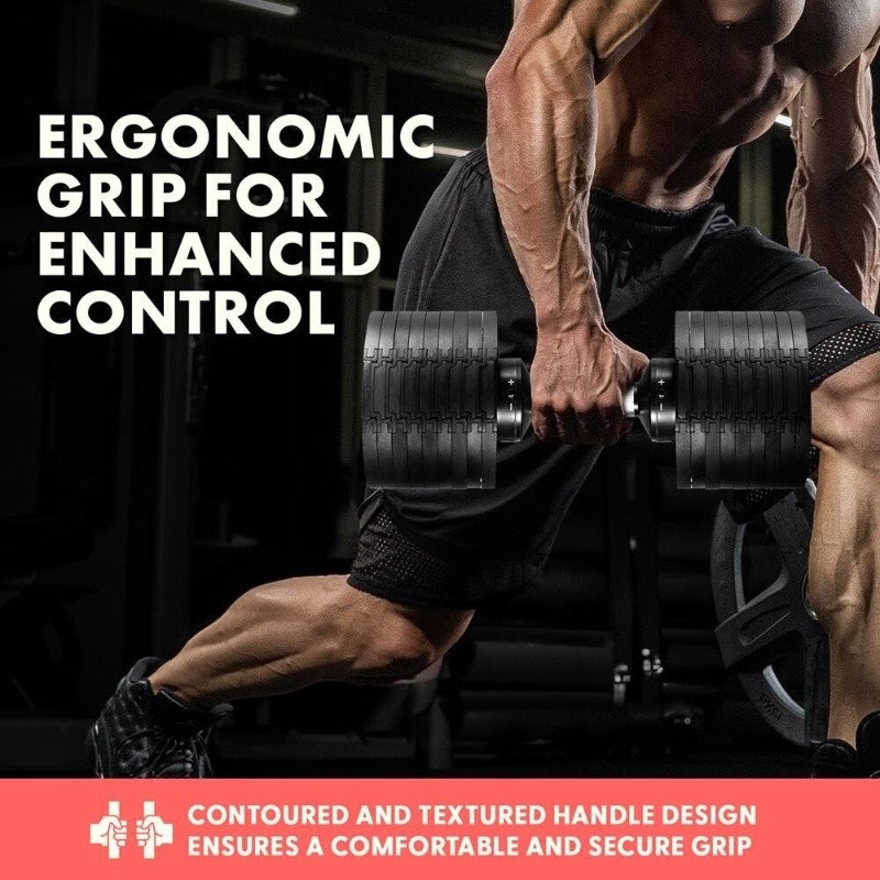 معدات لياقة بدنية كبيرة الحجم، - مراجعة Adjustable Dumbbell Pair 40Kg وسعره
