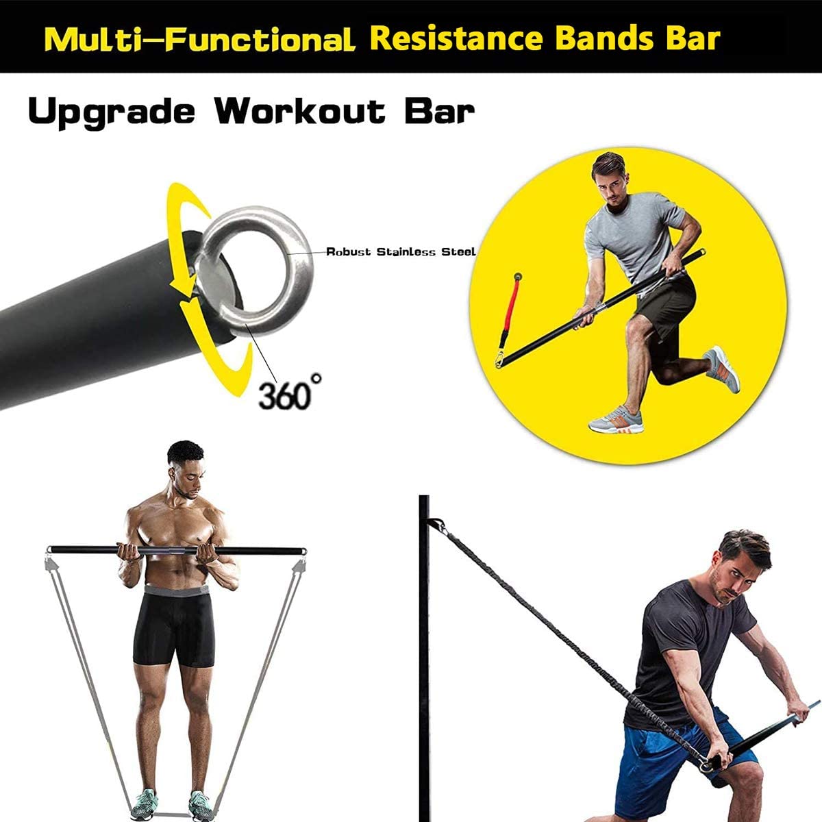 150lb اللياقة البدنية الغنيمة  - مراجعة Pilates Bar Kit With Resistance Bands وسعره
